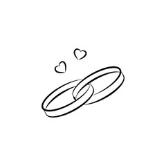 wedding rings sketch illustration. Element of wedding icon for mobile concept and web apps. Sketch style wedding rings icon can be used for web and mobile