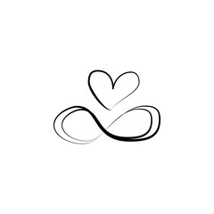 heart of lovers sketch illustration. Element of wedding icon for mobile concept and web apps. Sketch style heart of lovers icon can be used for web and mobile