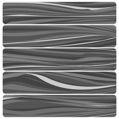 Five wooden boards. Vector abstract wood texture in flat design. 
