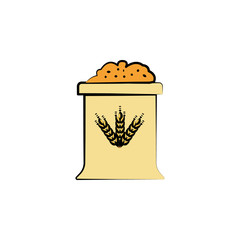 bag of barley colored sketch style icon. Element of beer icon for mobile concept and web apps. Hand drawn bag of barley icon can be used for web and mobile