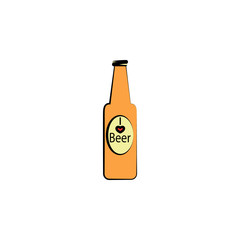 beer bottle colored sketch style icon. Element of beer icon for mobile concept and web apps. Hand drawn beer bottle icon can be used for web and mobile