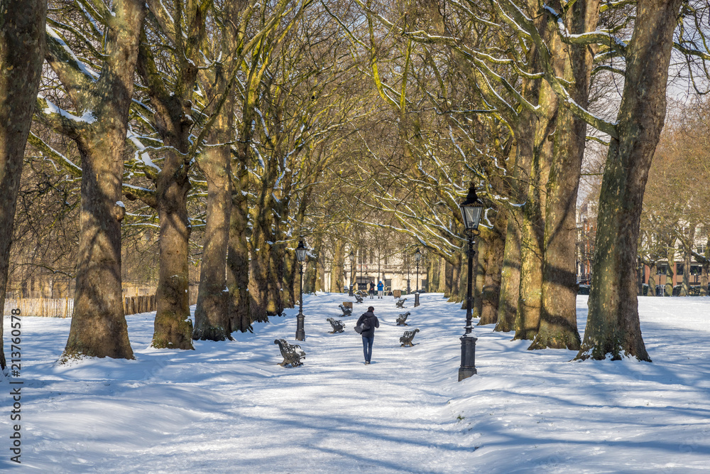 Poster uk, england, london, green park in the snow