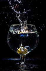 fruits fall into the water