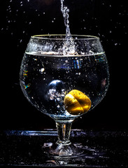 fruits fall into the water