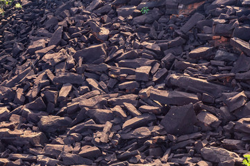 Abstract background of naturally shattered dolerite rocks in Dolerite Gorge, King Leopold Conservation Reserve, Kimberley, Australia.