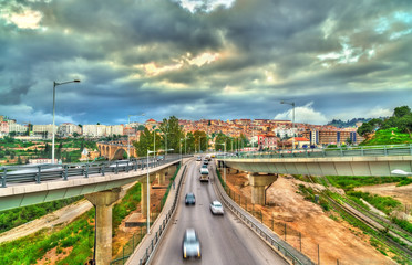Fototapeta na wymiar Traffic interchange in Constantine, Algeria