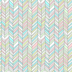 Pastel colored textured chevron ornament geometric abstract seamless pattern, vector