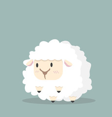 Cute white little sheep vector