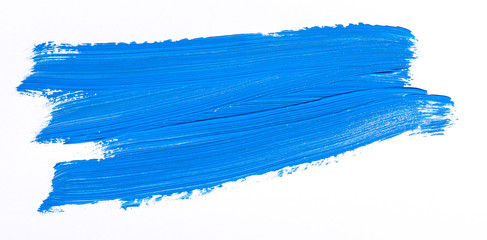 Blue brush stroke isolated over white background