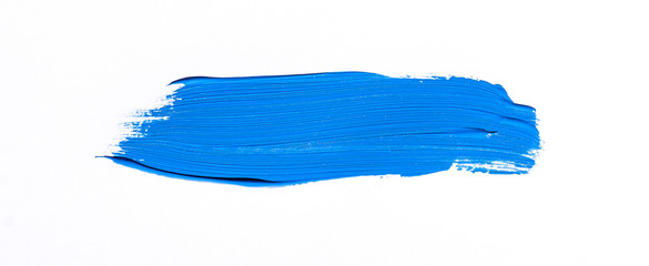 Blue brush stroke isolated over white background