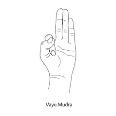 Vayu Mudra / Gesture of Air. Vector.