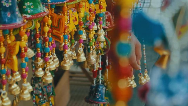 colorful decorative bells in india