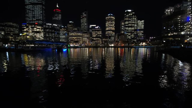 Perth, Western Australia - Elizabeth Quay Night 4K
