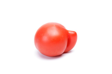 Ripe red ugly tomato with big nose