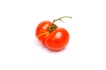 The ripe tomato is a siamese twins