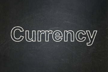 Banking concept: text Currency on Black chalkboard background