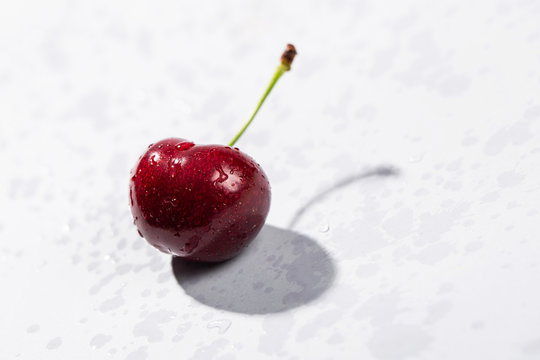 Fresh Cherry Isolated On A White Background