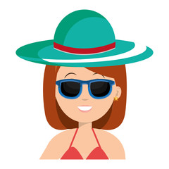 woman with hat and sunglasses