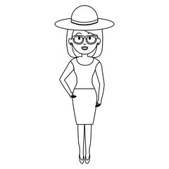 woman with hat and sunglasses