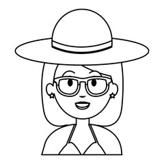 woman with hat and sunglasses