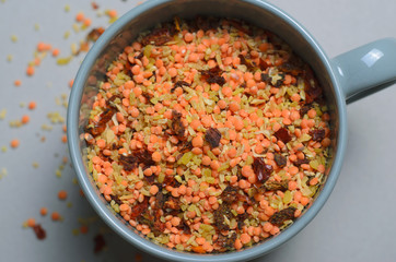 Lentil and Bulgur Mix with Dried Herbs and Spices