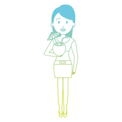 woman with coconut cocktail