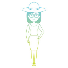 woman with hat and sunglasses