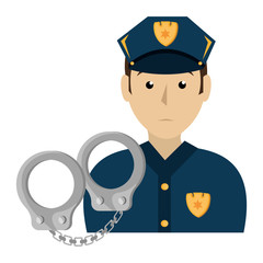 police officer with handcuffs character