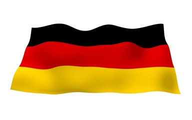 Flag of Germany. Wide format 3D illustration. State symbol of the Federal Republic of Germany. 3D rendering