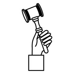 judge hand with justice hammer