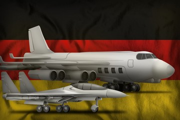 Germany air forces concept on the state flag background. 3d Illustration