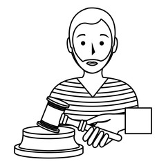 justice hammer with prisoner character