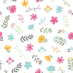 Colorful seamless floral background