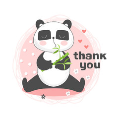 Child illustration with funny panda