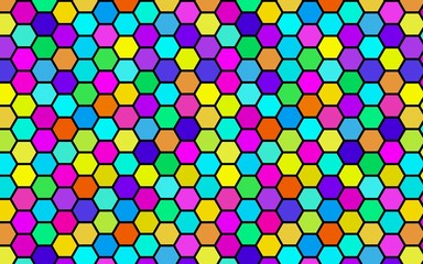 Honeycomb many color, multicolored. Isometric geometry. 3D illustration