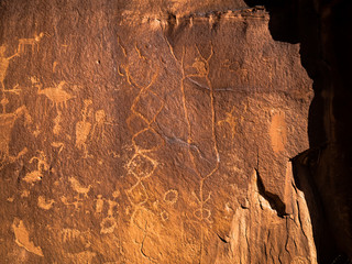 Indian writings Potash road Moab Utah
