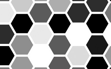 White honeycomb with a gradient color. Isometric geometry. 3D illustration