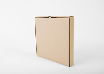 Cardboard brown paper box for pizza mockup branding.