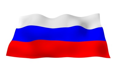 Waving flag of the Russian Federation. The National. State symbol of the Russia. 3D illustration