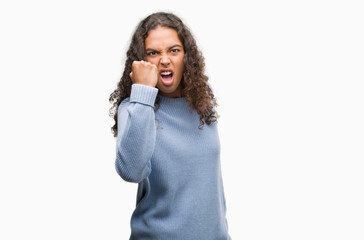 Beautiful young hispanic woman annoyed and frustrated shouting with anger, crazy and yelling with raised hand, anger concept