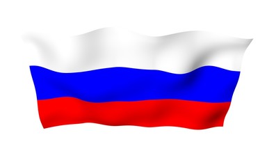 Waving flag of the Russian Federation. The National. State symbol of the Russia. 3D illustration