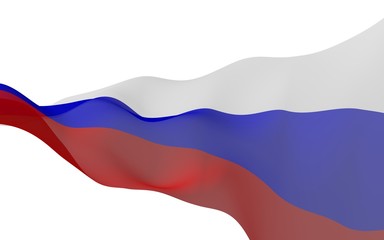 Waving flag of the Russian Federation. The National. State symbol of the Russia. 3D illustration