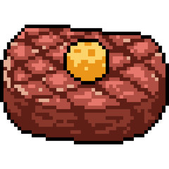 vector pixel art meat steak