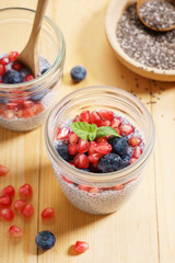 chia seed pudding with fresh fruits