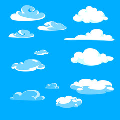 vector set of clouds blue weather