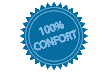 Sello azul de confortable.