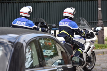 Paris police motorcyclists
