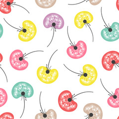 Obraz premium seamless pattern with colorful dandelions - vector illustration, eps
