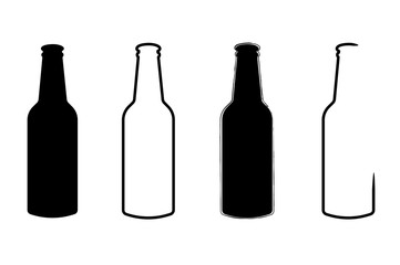 Icon Alcohol Glass Bottle Product For Beer and food isolated Background.