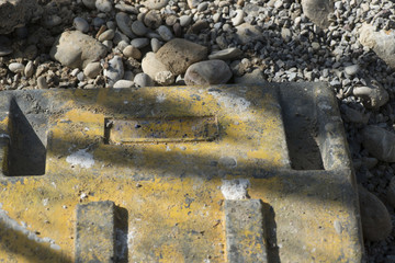 construction rubbish residues of debris scattered across the site